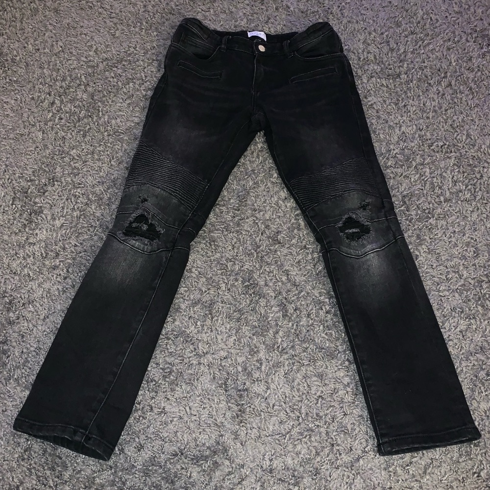 Faded black boys ripped jeans